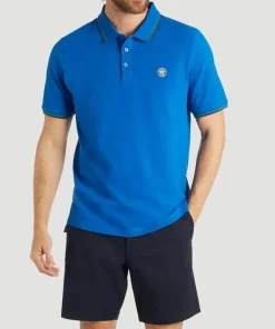 Wimbledon Men's Classic Polo with Championships Logo - Lapis Blue- Polo Shirts