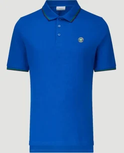 Wimbledon Men's Classic Polo with Championships Logo - Lapis Blue- Polo Shirts
