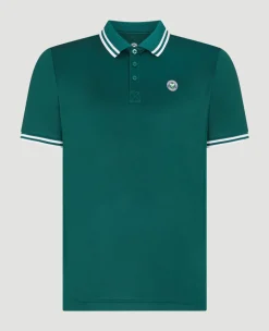 Wimbledon Mens Core Performance Polo - Green- Polo Shirts