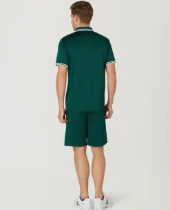 Wimbledon Mens Core Performance Polo - Green- Polo Shirts