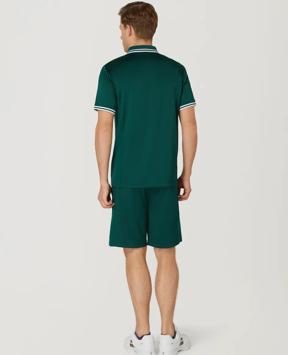 Wimbledon Mens Core Performance Polo - Green- Polo Shirts