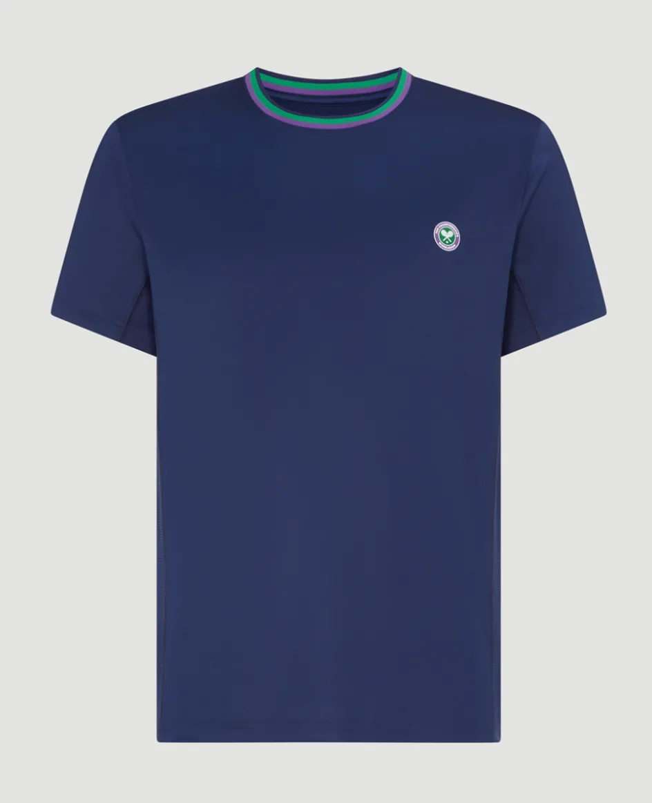 Wimbledon Mens Core Performance Tee - Navy- Tops & T-Shirts|T-Shirts