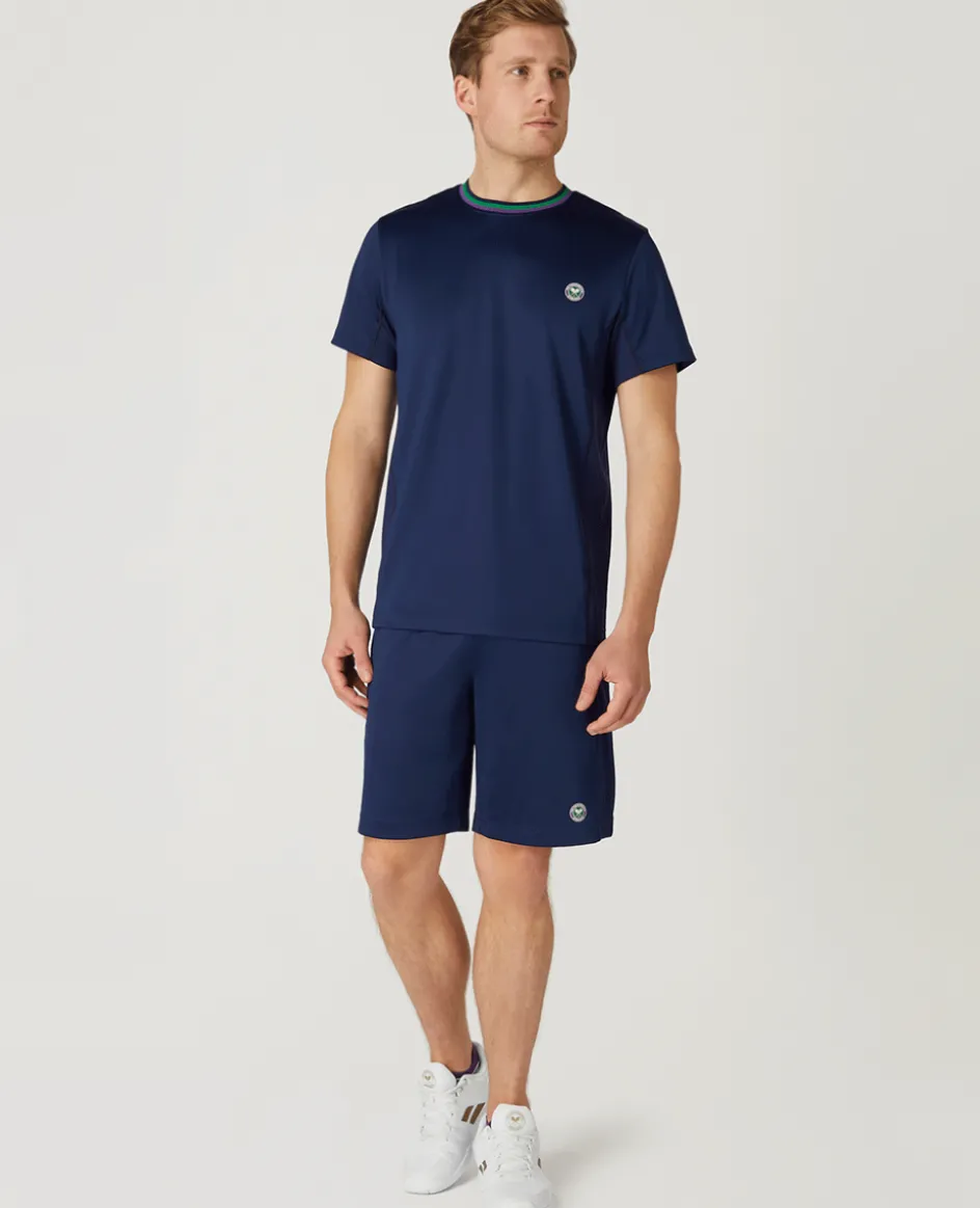 Wimbledon Mens Core Performance Tee - Navy- Tops & T-Shirts|T-Shirts