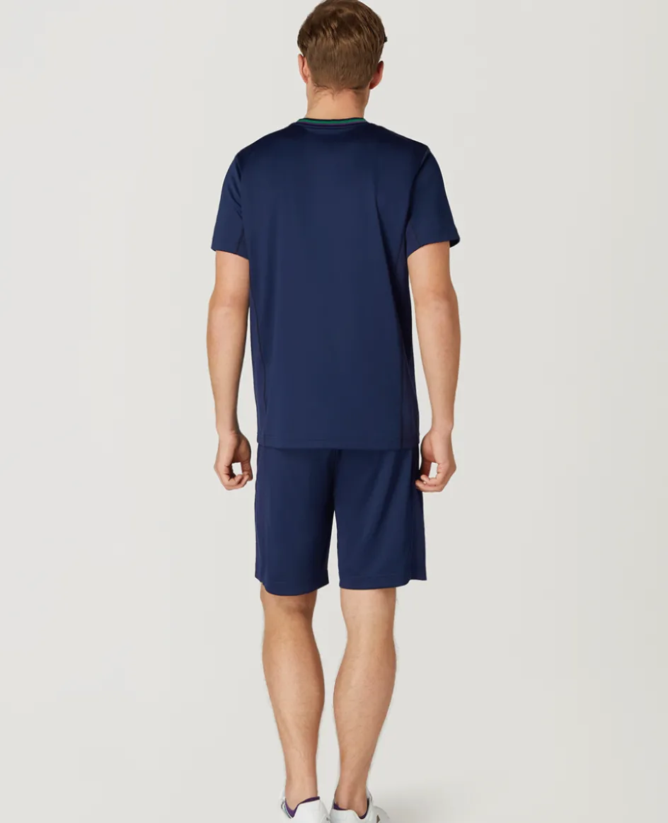 Wimbledon Mens Core Performance Tee - Navy- Tops & T-Shirts|T-Shirts
