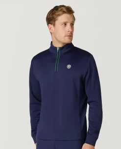 Wimbledon Mens Core Performance 1/4 Zip Training Top - Navy- Sweatshirts & Hoodies|Sweatshirts & Hoodies