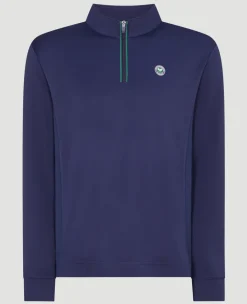 Wimbledon Mens Core Performance 1/4 Zip Training Top - Navy- Sweatshirts & Hoodies|Sweatshirts & Hoodies