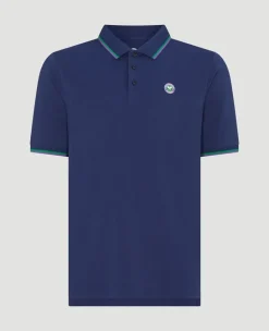 Wimbledon Mens Core Pique Polo - Navy- Polo Shirts