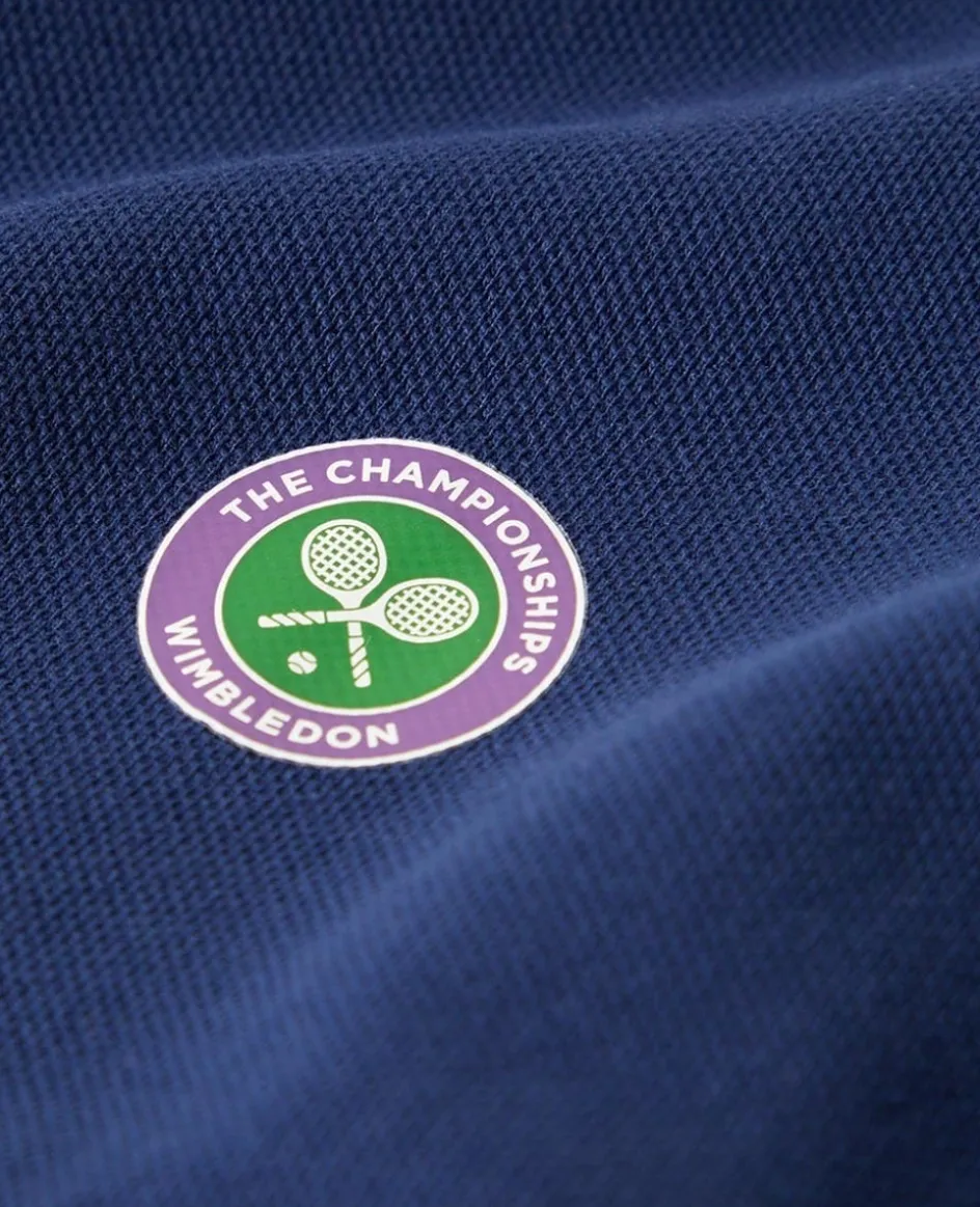 Wimbledon Mens Core Pique Polo - Navy- Polo Shirts