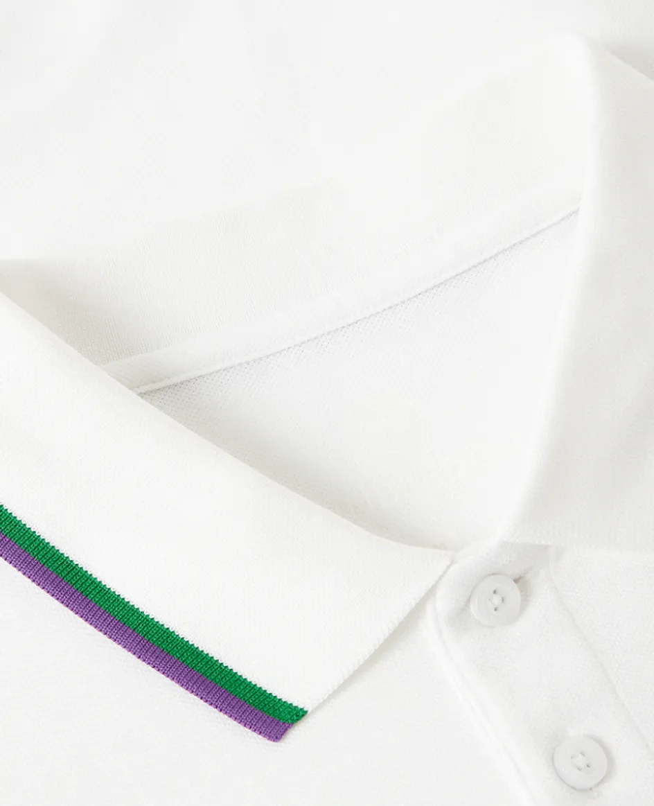 Wimbledon Mens Core Pique Polo - White- Tops & T-Shirts|Polo Shirts