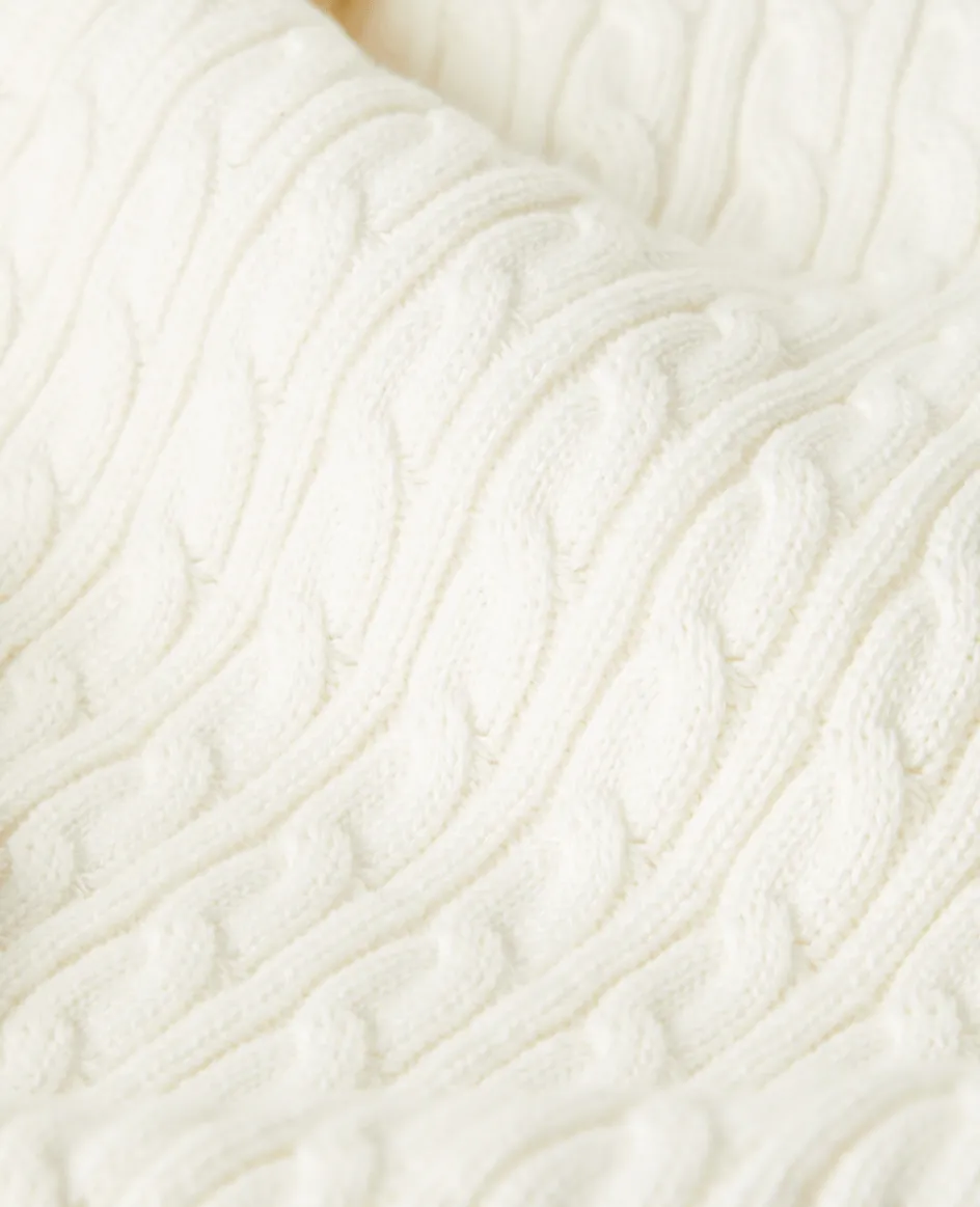 Wimbledon Mens Core Sleeveless Cable Knit - White- Knitwear