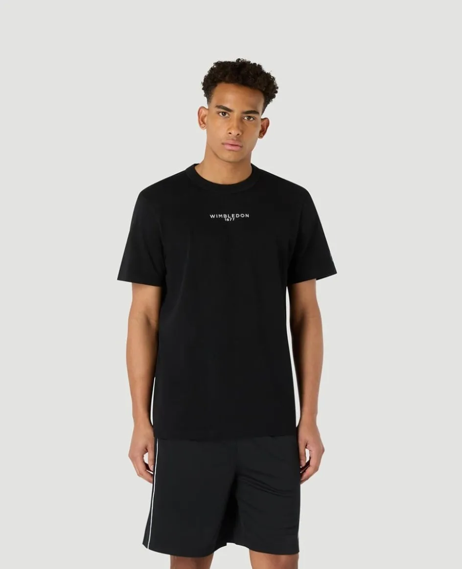 Wimbledon Mens Est 1877 T-Shirt - Black- T-Shirts