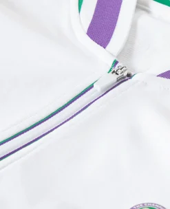 Wimbledon Mens Full Zip Jacket - White- Jackets & Coats