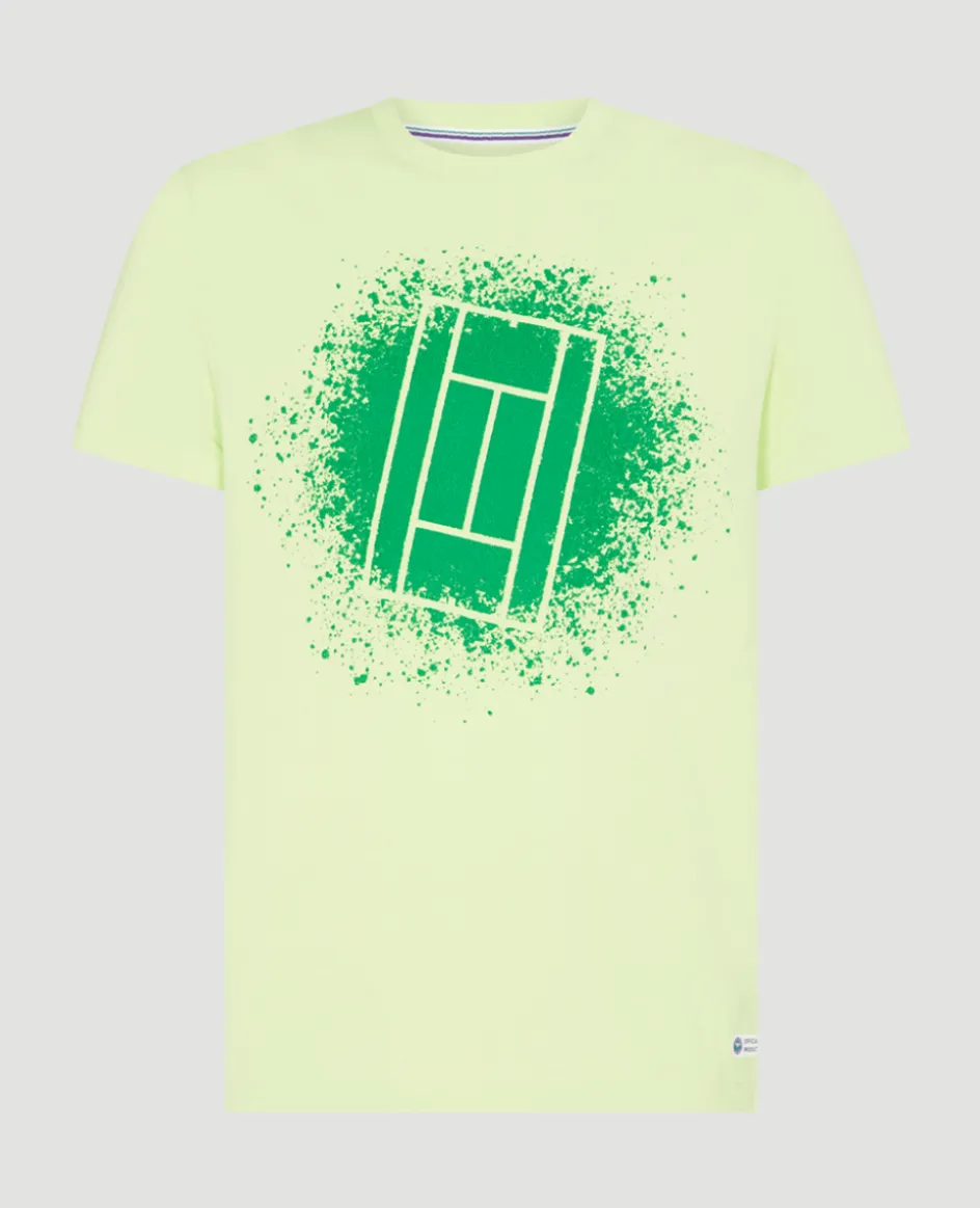 Wimbledon Mens Grass Court T-Shirt - Lime- T-Shirts