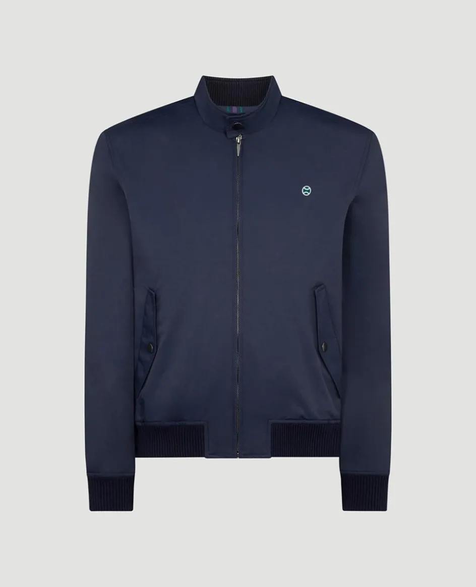 Wimbledon Mens Harrington Jacket - Navy- Jackets & Coats