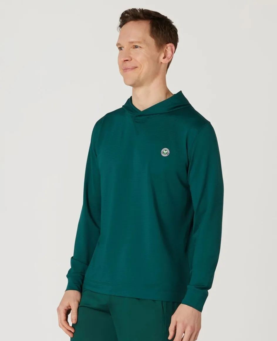 Wimbledon Mens Light Performance Hoody - Green- Sweatshirts & Hoodies|Sweatshirts & Hoodies