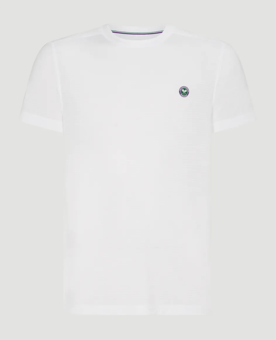 Wimbledon Mens Light Performance T-Shirt - White- Tops & T-Shirts|T-Shirts