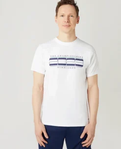 Wimbledon Mens Linear 2023 T-Shirt - White- T-Shirts