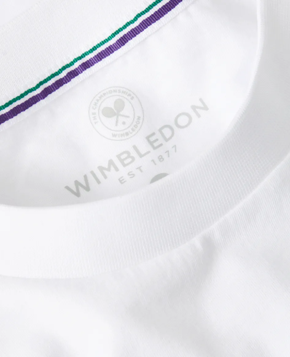 Wimbledon Mens Linear 2023 T-Shirt - White- T-Shirts