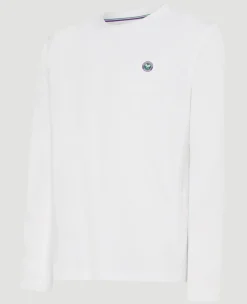 Wimbledon Mens Long Sleeve Performance T-Shirt - White- Tops & T-Shirts|T-Shirts