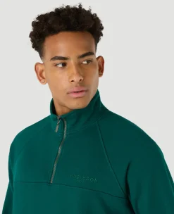 Wimbledon Mens Monobrand 1/4 Zip - Green- Sweatshirts & Hoodies