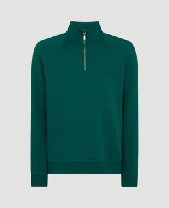 Wimbledon Mens Monobrand 1/4 Zip - Green- Sweatshirts & Hoodies