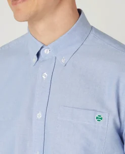 Wimbledon Mens Oxford Shirt - Blue- Shirts