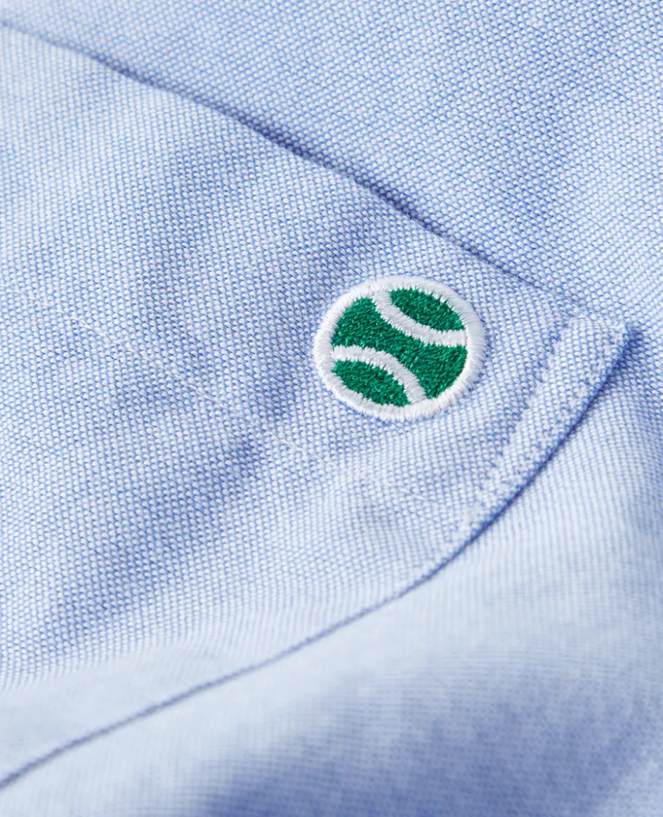 Wimbledon Mens Oxford Shirt - Blue- Shirts