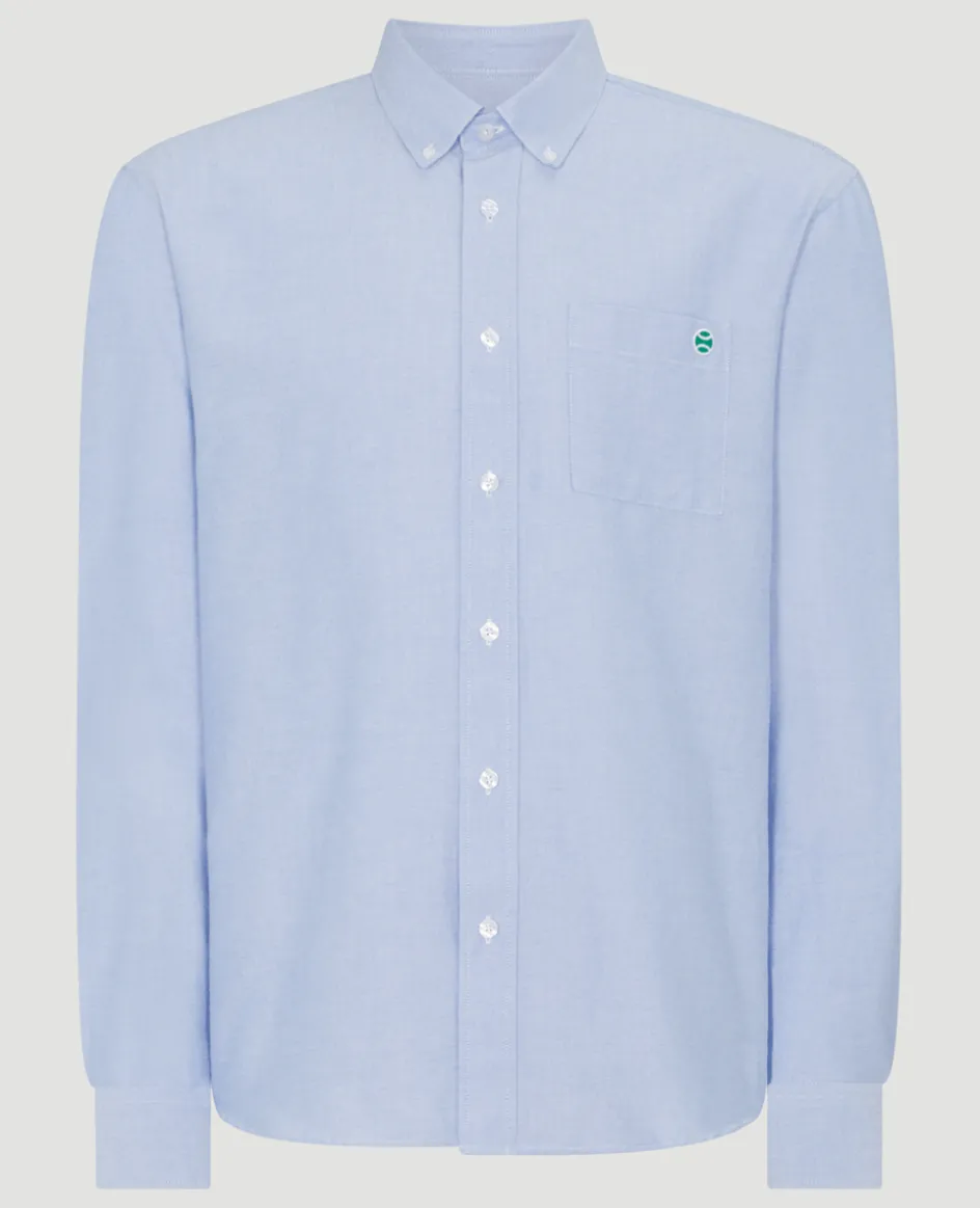 Wimbledon Mens Oxford Shirt - Blue- Shirts
