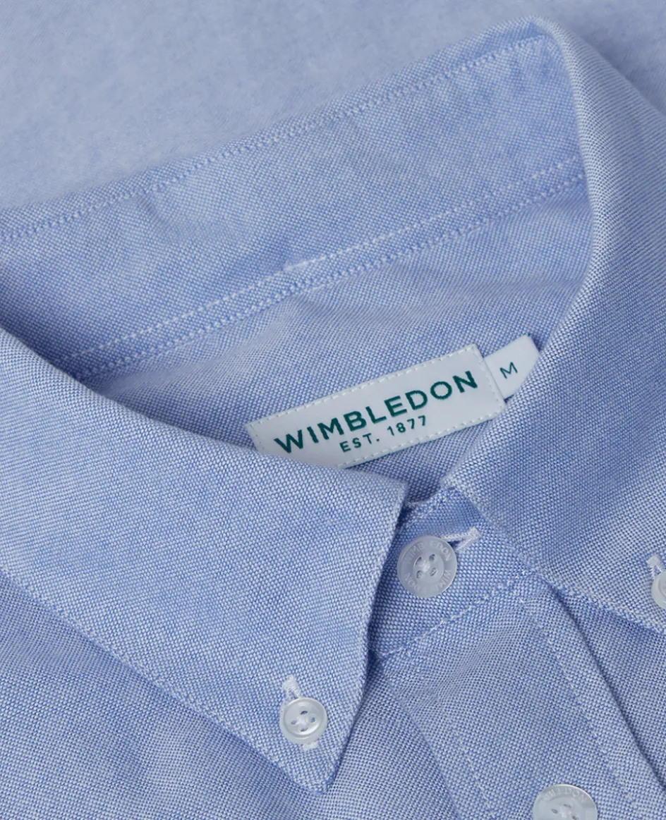 Wimbledon Mens Oxford Shirt - Blue- Shirts
