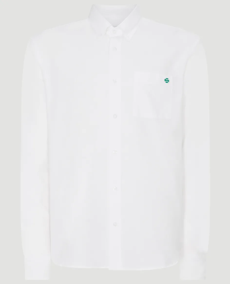 Wimbledon Mens Oxford Shirt - White- Shirts