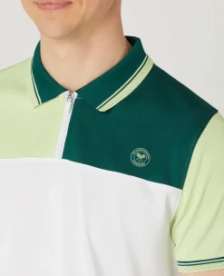 Wimbledon Mens Panel Performance Polo - Multi- Polo Shirts