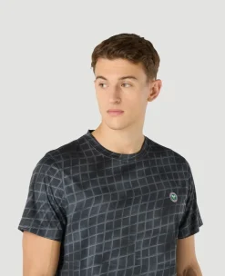 Wimbledon Mens Performance Net T-Shirt - Black- T-Shirts