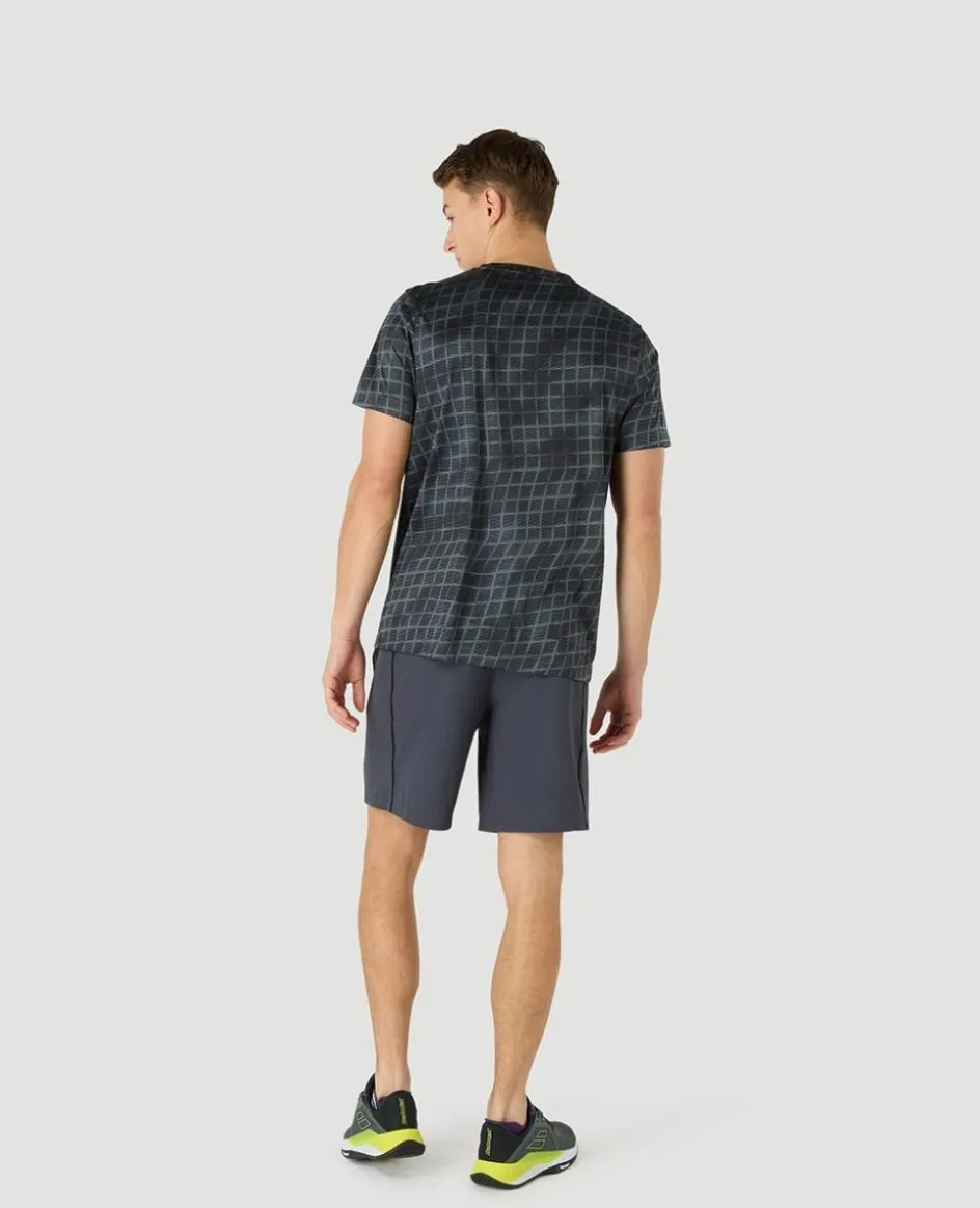 Wimbledon Mens Performance Net T-Shirt - Black- T-Shirts