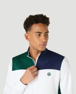 Wimbledon Mens Performance Panel Full Zip Jacket - Multi- Sweatshirts & Hoodies|Jackets & Coats