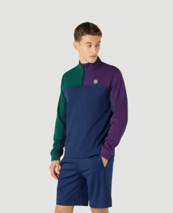 Wimbledon Mens Performance Panel 1/4 Zip Jacket - Multi- Jackets & Coats