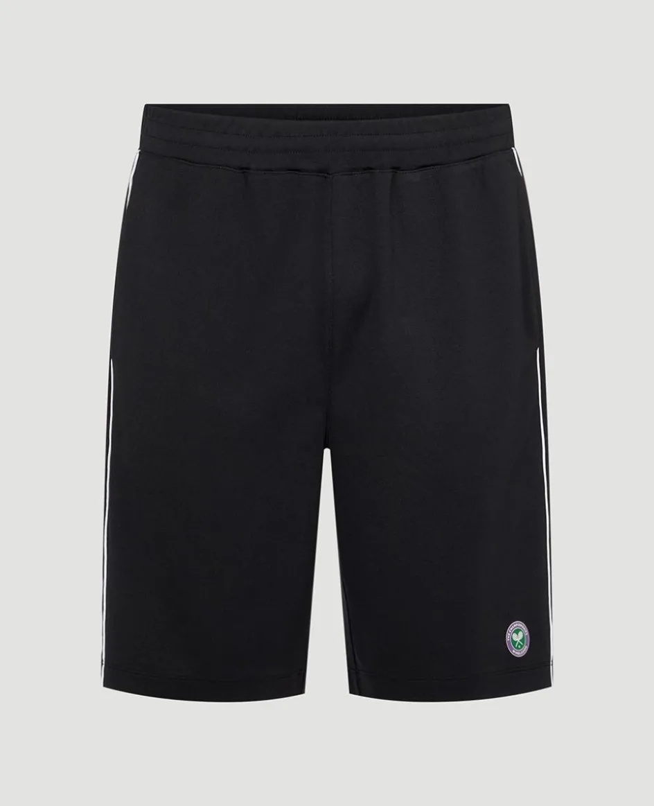 Wimbledon Mens Performance Piped Shorts - Black- Trousers & Shorts|Trousers & Shorts