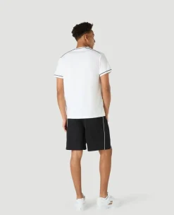 Wimbledon Mens Performance Piped T-Shirt - White- Tops & T-Shirts|T-Shirts
