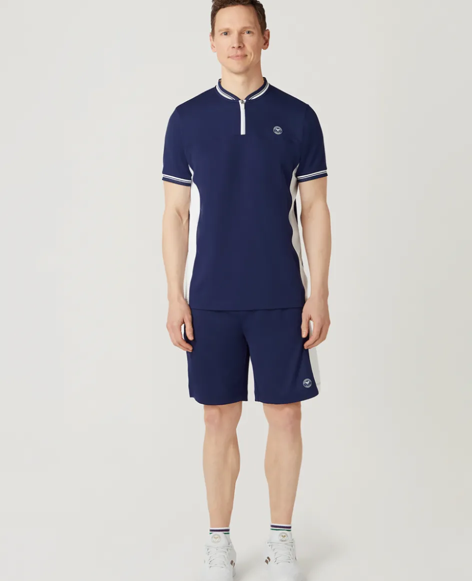 Wimbledon Mens Performance Short - Navy & White- Trousers & Shorts