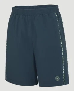 Wimbledon Mens Performance Short - Steel & Lime- Trousers & Shorts