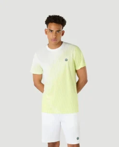 Wimbledon Mens Performance Stripe T-Shirt - White- Tops & T-Shirts|T-Shirts