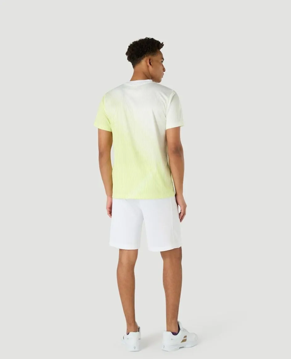 Wimbledon Mens Performance Stripe T-Shirt - White- Tops & T-Shirts|T-Shirts