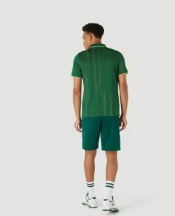 Wimbledon Mens Performance Texture Polo - Green- Polo Shirts