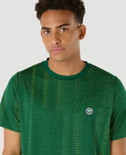 Wimbledon Mens Performance Texture T-Shirt - Green- T-Shirts