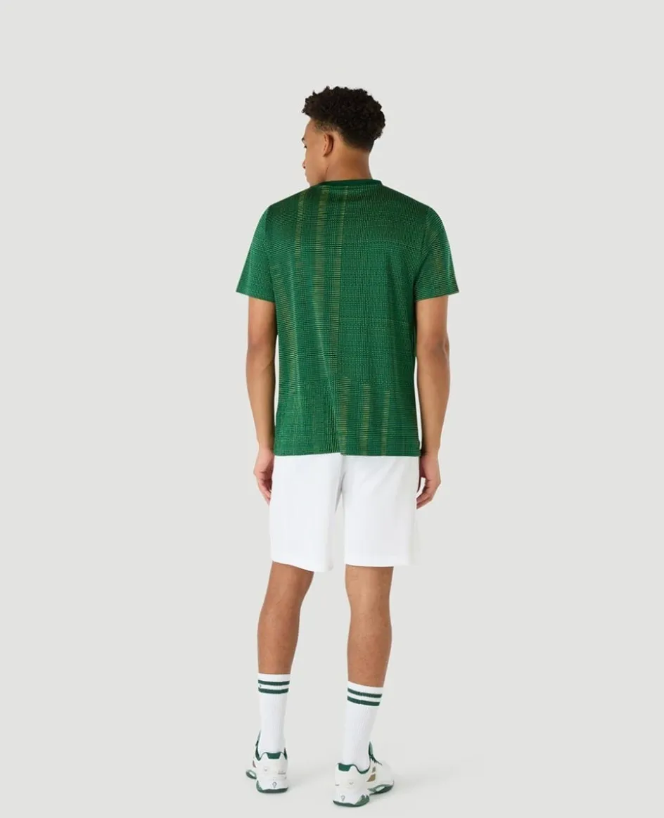 Wimbledon Mens Performance Texture T-Shirt - Green- T-Shirts