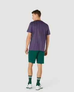 Wimbledon Mens Performance Texture T-Shirt - Purple- T-Shirts