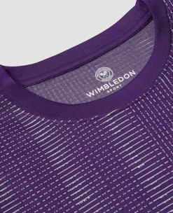 Wimbledon Mens Performance Texture T-Shirt - Purple- T-Shirts
