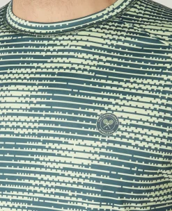 Wimbledon Mens Performance T-Shirt - Steel & Lime- T-Shirts