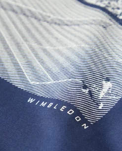 Wimbledon Mens Photo Print T-Shirt - Navy- T-Shirts