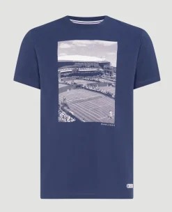 Wimbledon Mens Photo Print T-Shirt - Navy- T-Shirts