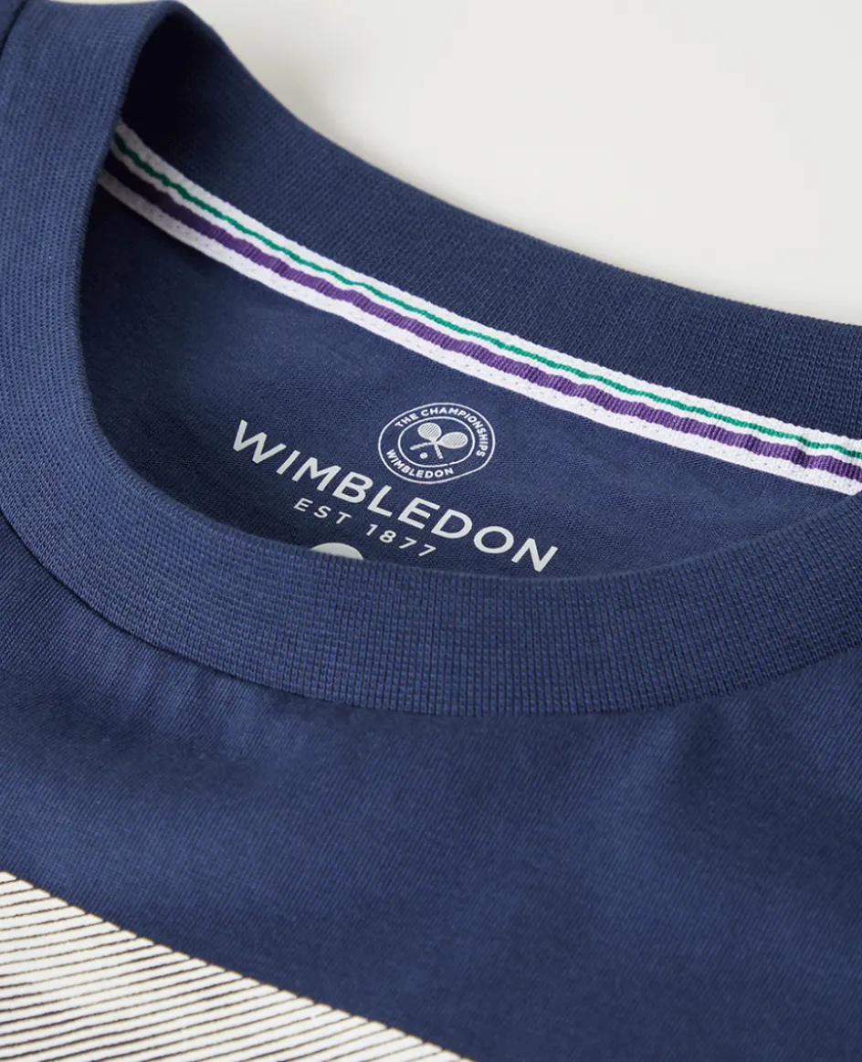 Wimbledon Mens Photo Print T-Shirt - Navy- T-Shirts